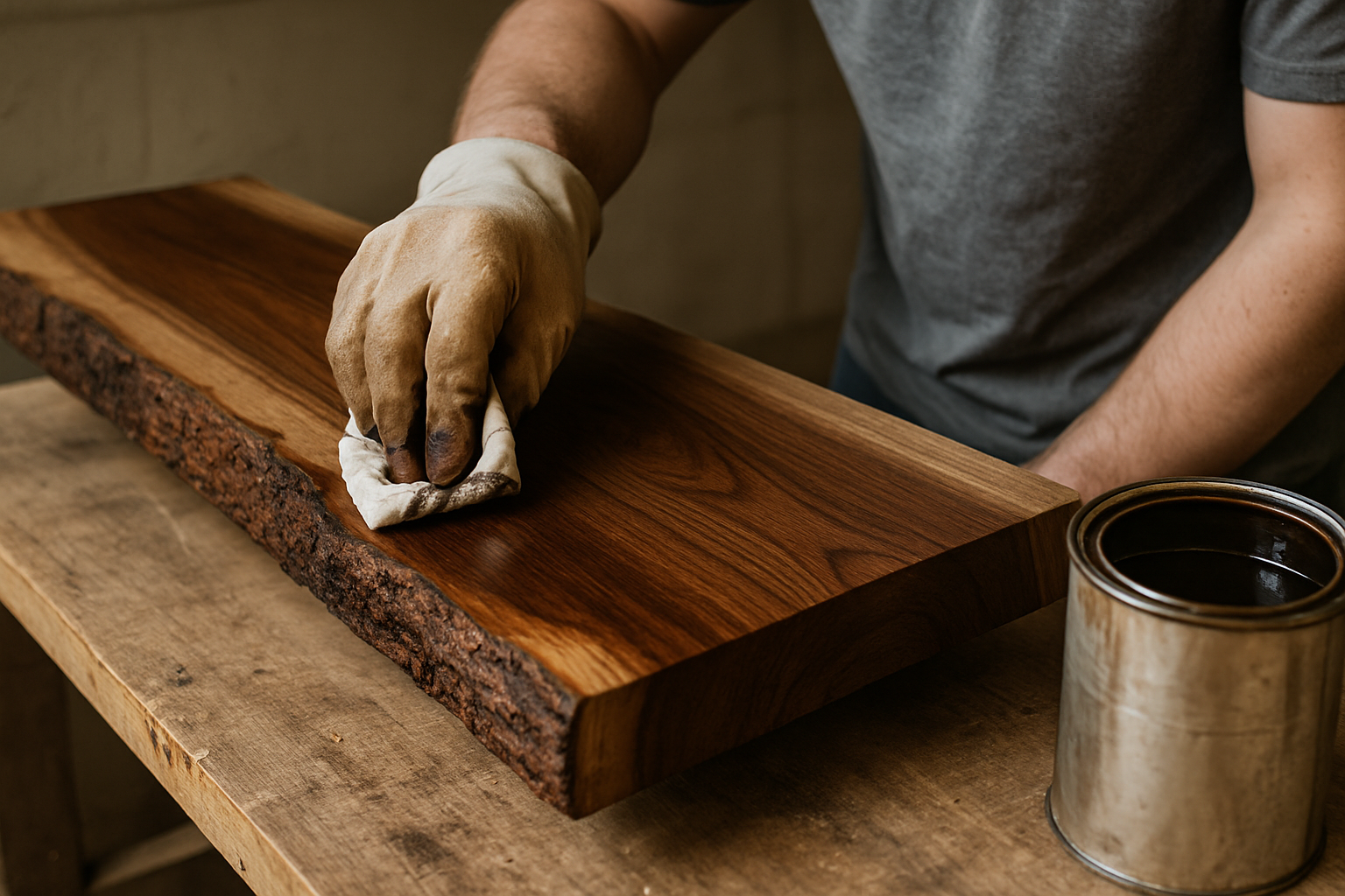 Wood staining and finishing process